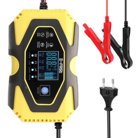 Image of Car Motorcycle Battery Charger 12V8A-24V3A Touch Screen Pulse Repair LCD Battery Charger For Lithium LeadAcid