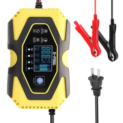 Image of Car Motorcycle Battery Charger 12V8A-24V3A Touch Screen Pulse Repair LCD Battery Charger For Lithium LeadAcid
