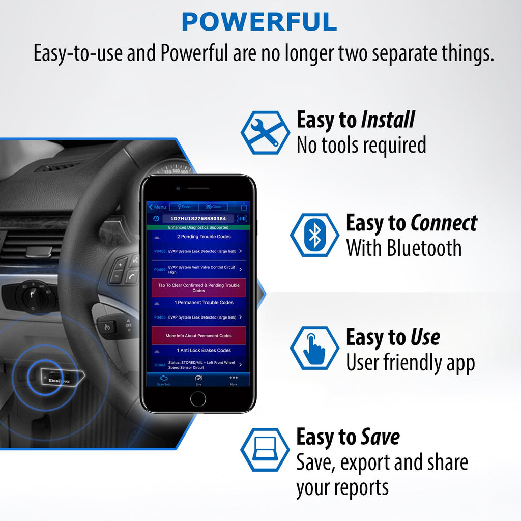 BlueDriver Pro OBD2 Bluetooth Car Diagnostic Scan Tool and Code Reader for  iPhone and Android 