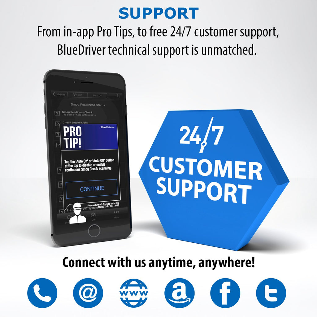 BlueDriver Pro OBD2 Bluetooth Car Diagnostic Scan Tool and Code Reader for  iPhone and Android 