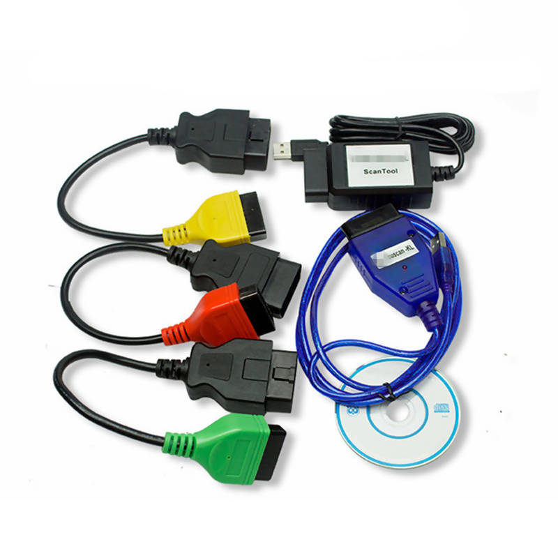 Professional For Fiat ECU Scan Diagnostic Cables Adapters FiatECUScan + MultiECUScan For Fiat / Alfa Romeo / Lancia OBD2 Scanner